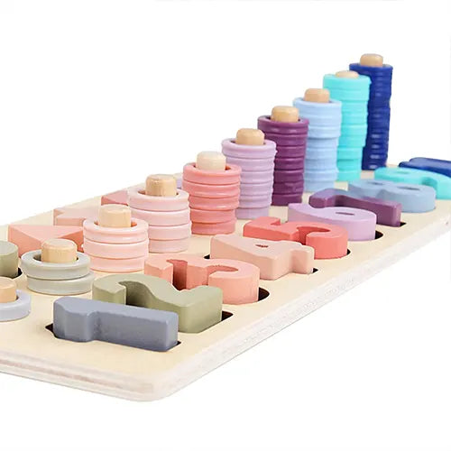 3d puzzle digits and abacus numbers wooden shapes 4