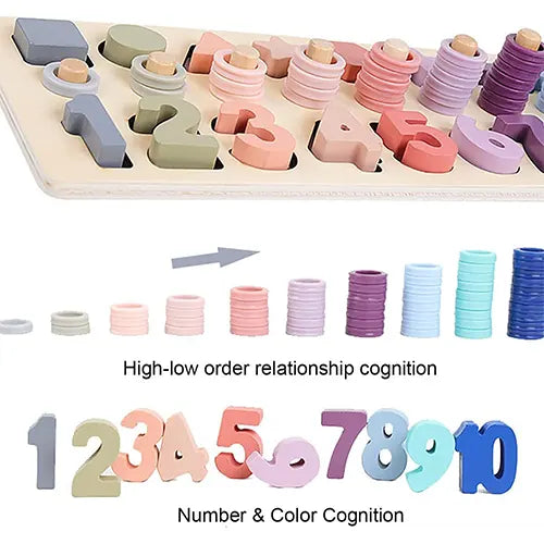 3d puzzle digits and abacus numbers wooden shapes 5