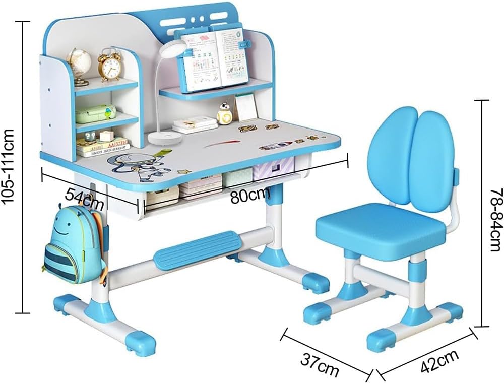 Adjustable Kids Study Learning Desk and Chair Set