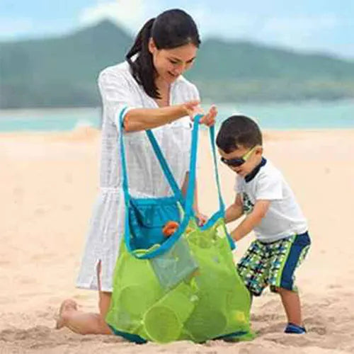 beach bag mesh large sand toys storage 6
