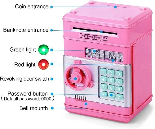 piggy bank safebox kids pretend play bank money coins 11