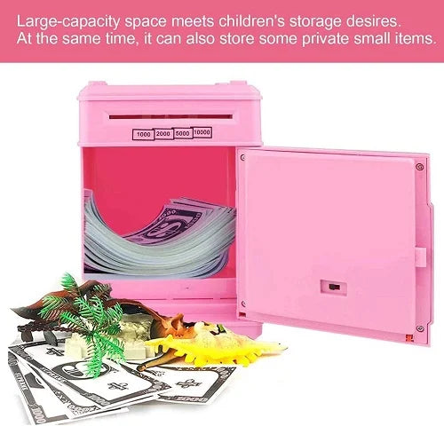 piggy bank safebox kids pretend play bank money coins 13