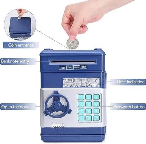 piggy bank safebox kids pretend play bank money coins 6
