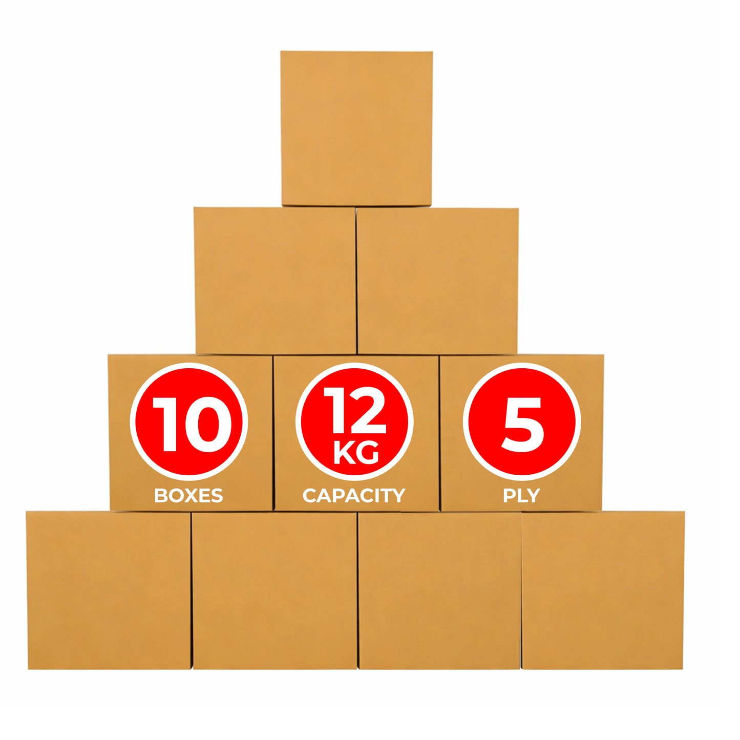 UKR Boxes 25x15x15 cm – 10 Pack Heavy Duty 5-Ply Cardboard Boxes