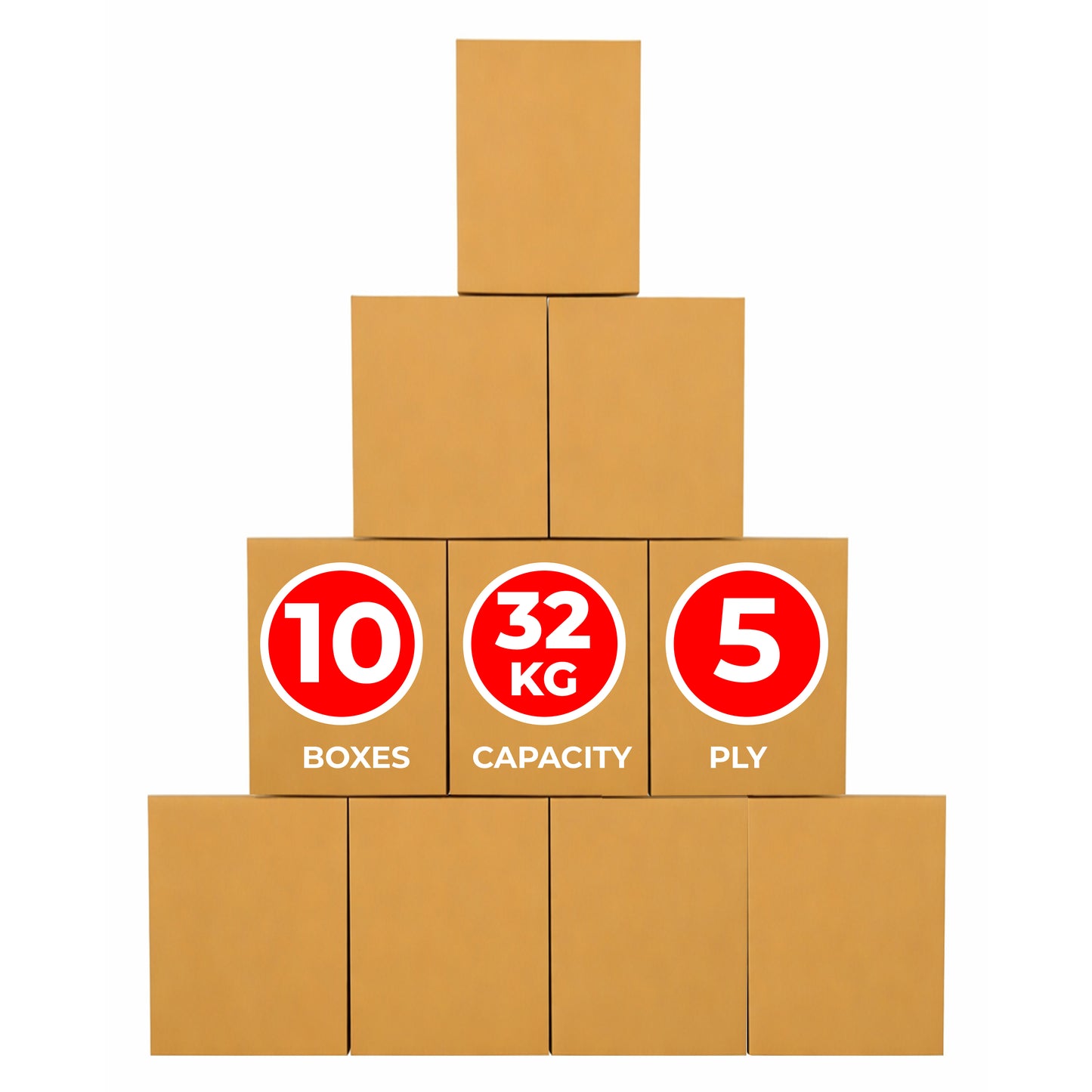UKR Cargo Boxes 45x45x70 CM | 10 PC Heavy Duty 5-Ply Cardboard Boxes