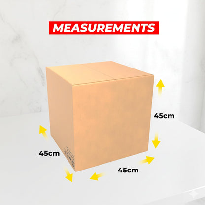 UKR Cargo Boxes 45x45x45 CM | 10 PC Heavy Duty 5-Ply Cardboard Boxes