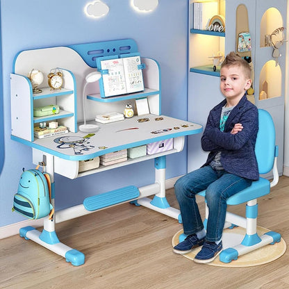 Adjustable Kids Study Learning Desk and Chair Set