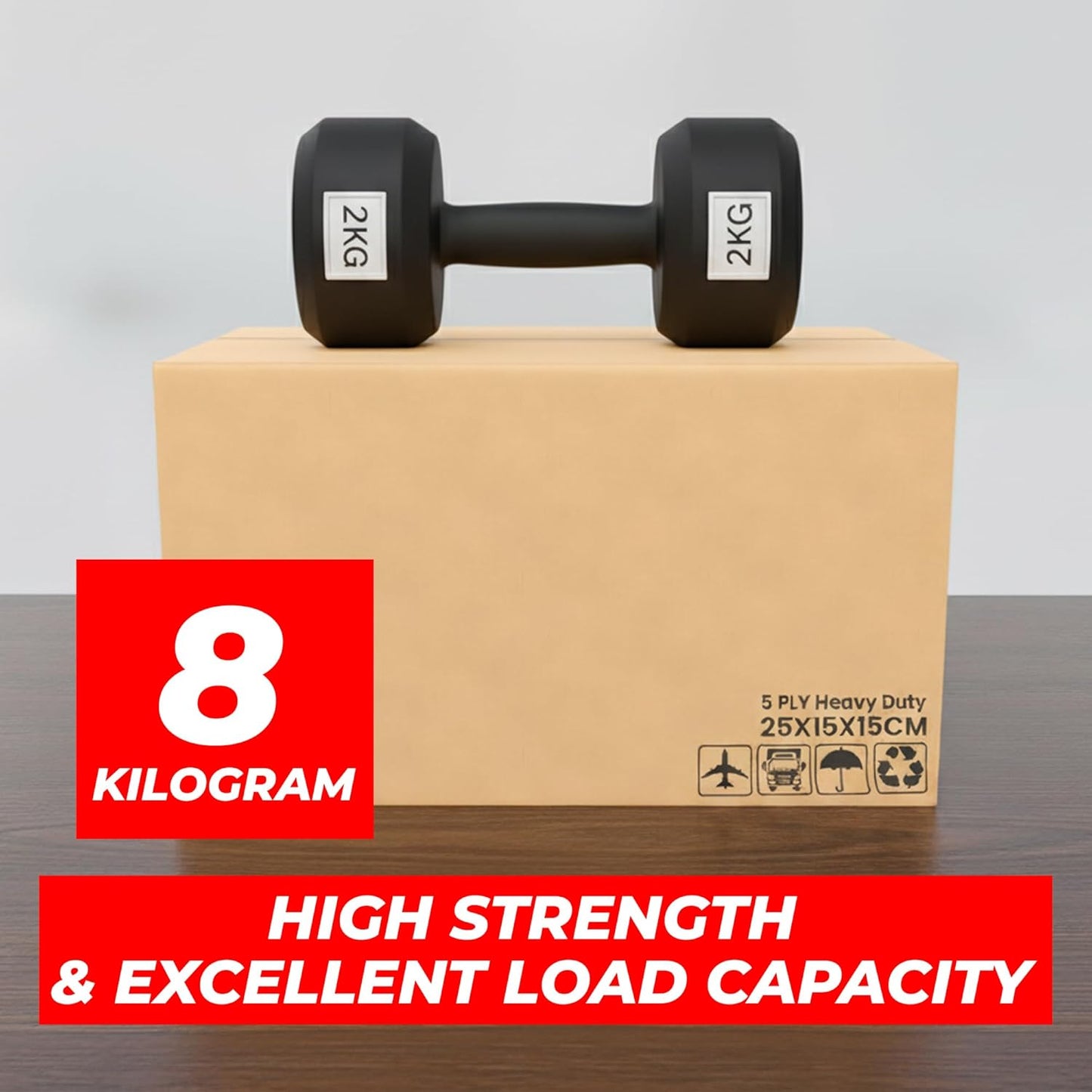 UKR Boxes 25x15x15 cm – 50 Pack Heavy Duty 5-Ply Cardboard Boxes