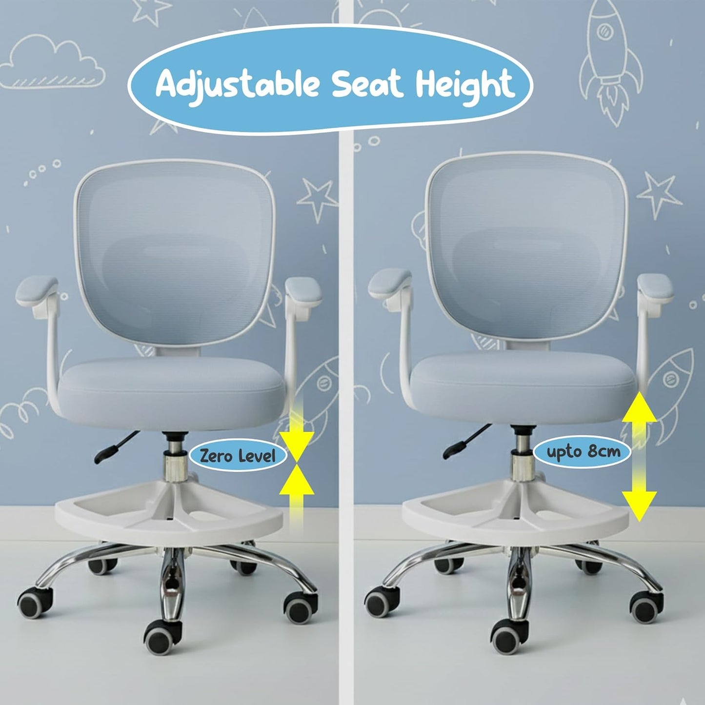 Kids Desk Chair with Armrests