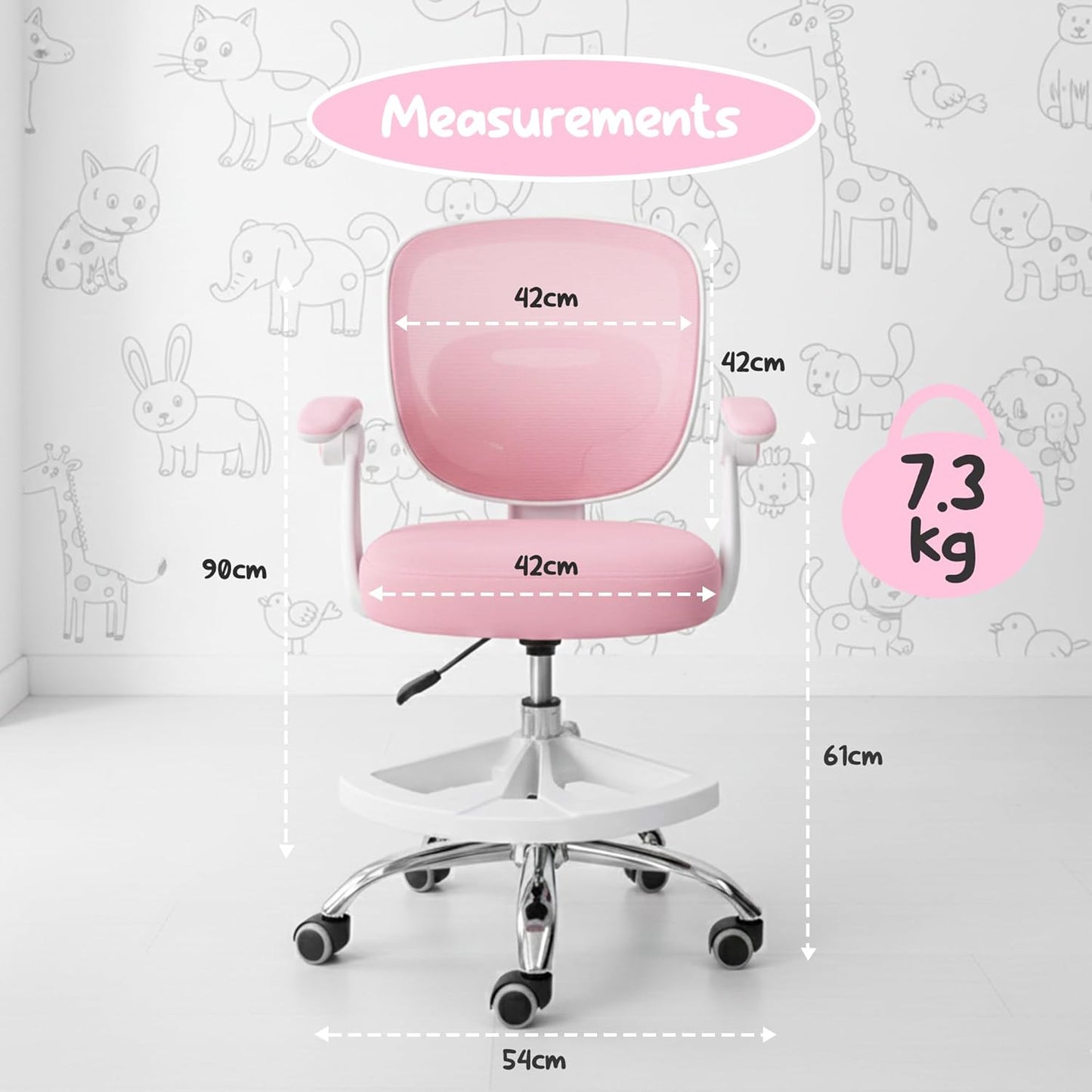 Kids Desk Chair with Armrests