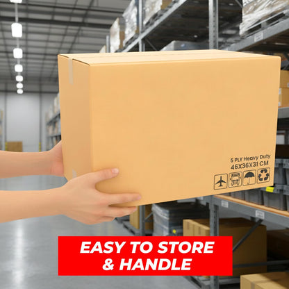 UKR 5 ply Cardboard Boxes 46x36x31cm | 10 Pcs Heavy Duty Double Wall Boxes