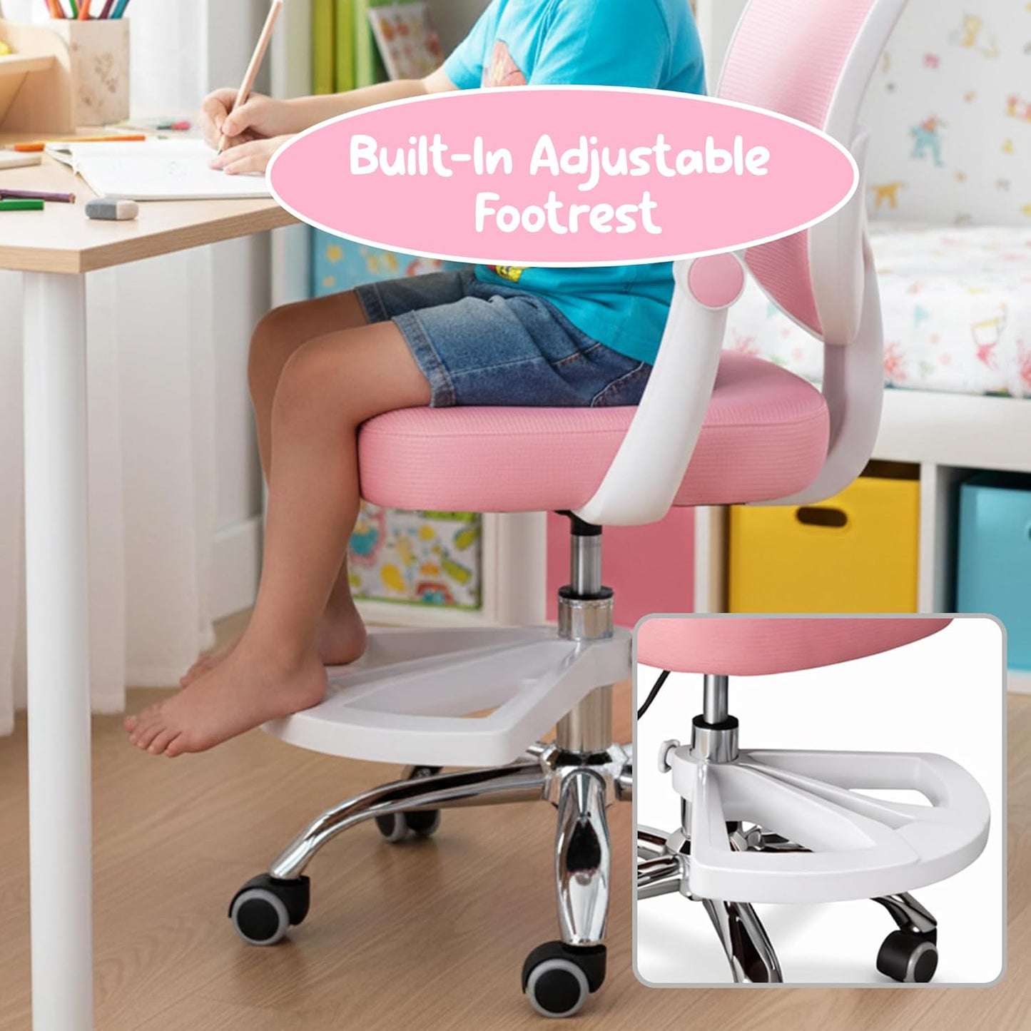 Kids Desk Chair with Armrests