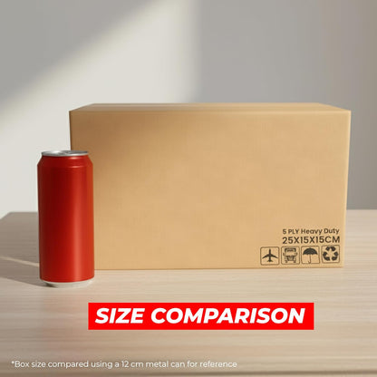 UKR Boxes 25x15x15 cm – 50 Pack Heavy Duty 5-Ply Cardboard Boxes