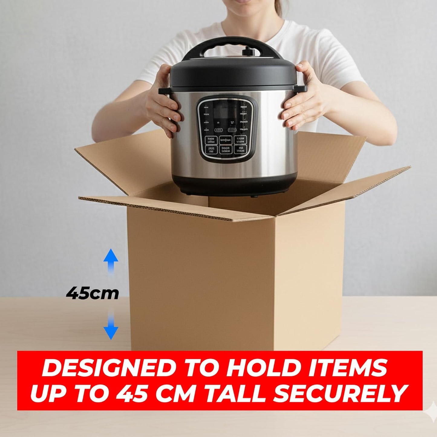 UKR Cargo Boxes 45x45x45 CM | 10 PC Heavy Duty 5-Ply Cardboard Boxes