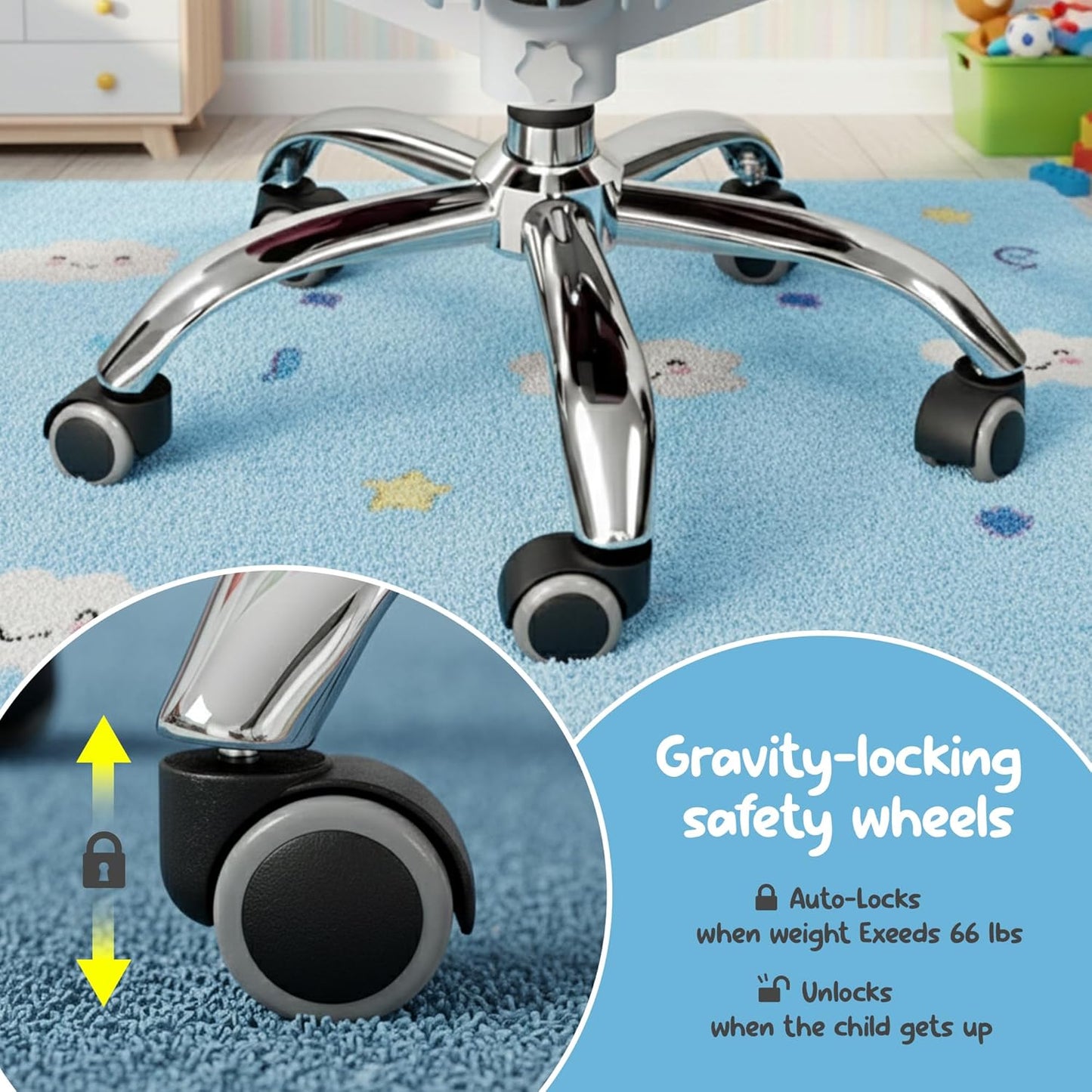 Kids Desk Chair with Armrests