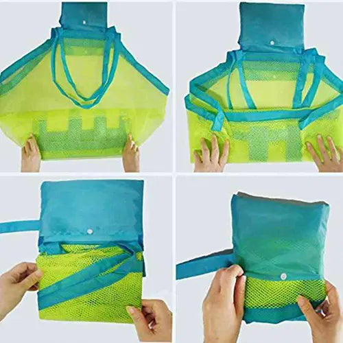 beach bag mesh large sand toys storage 5